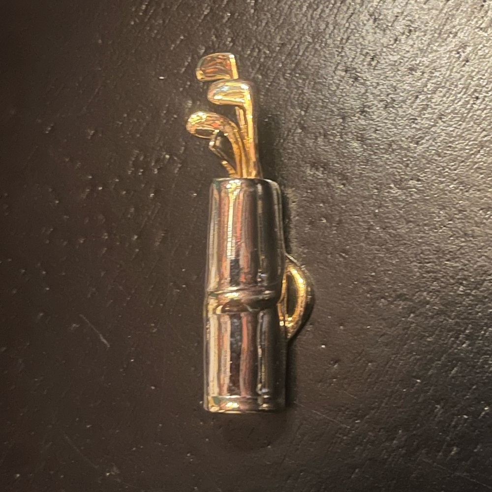 Vintage Two Tone Silver and Gold Golf Bag Brooch
